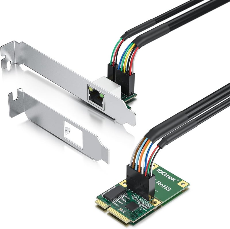 HYFIBER H!Fiber Mini PCIe 2.5G Ethernet Network Card, Realtek RTL8125 Controller, 10/100/1000/2500 Mbps Single RJ45 Port, 2.5Gb NIC with LED Light and 0.98ft Cable, Mini Pice Interface, not for M.2 - Image 1